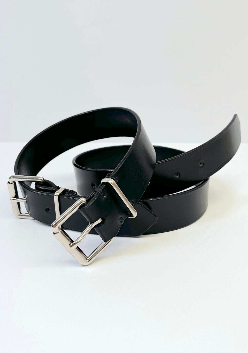 Double Buckle Leather Belt