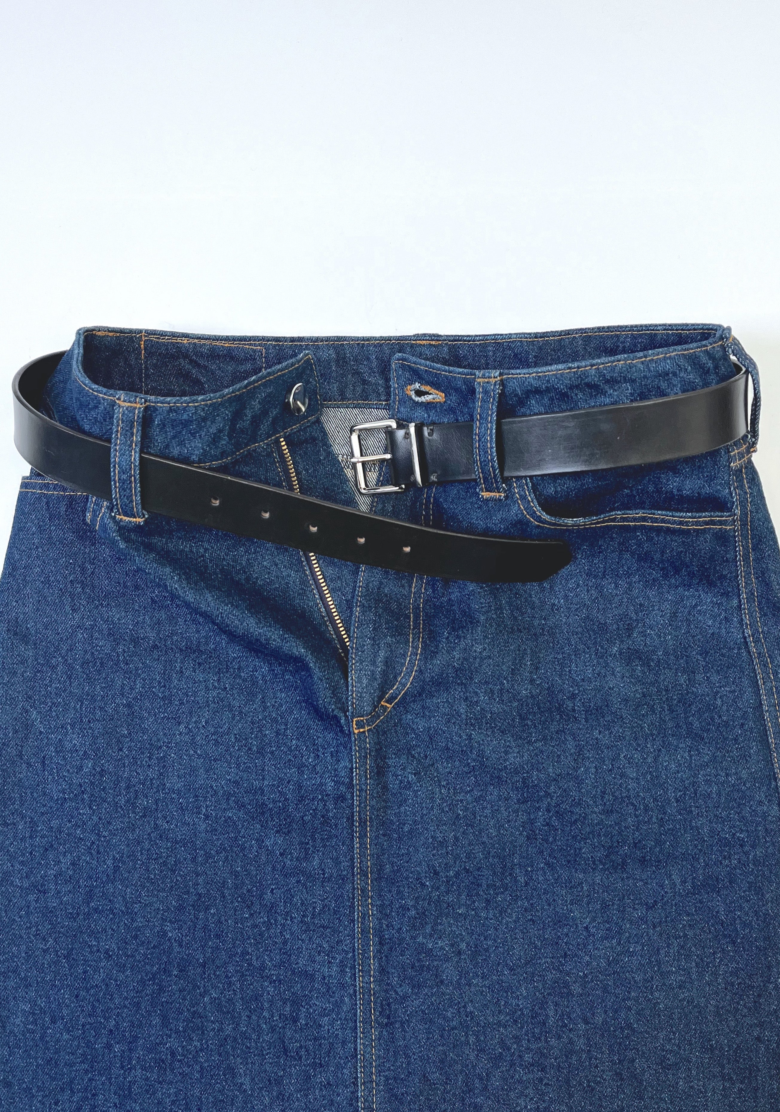 Double Buckle Leather Belt