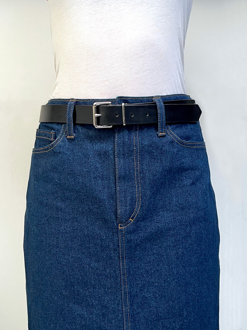 Double Buckle Leather Belt
