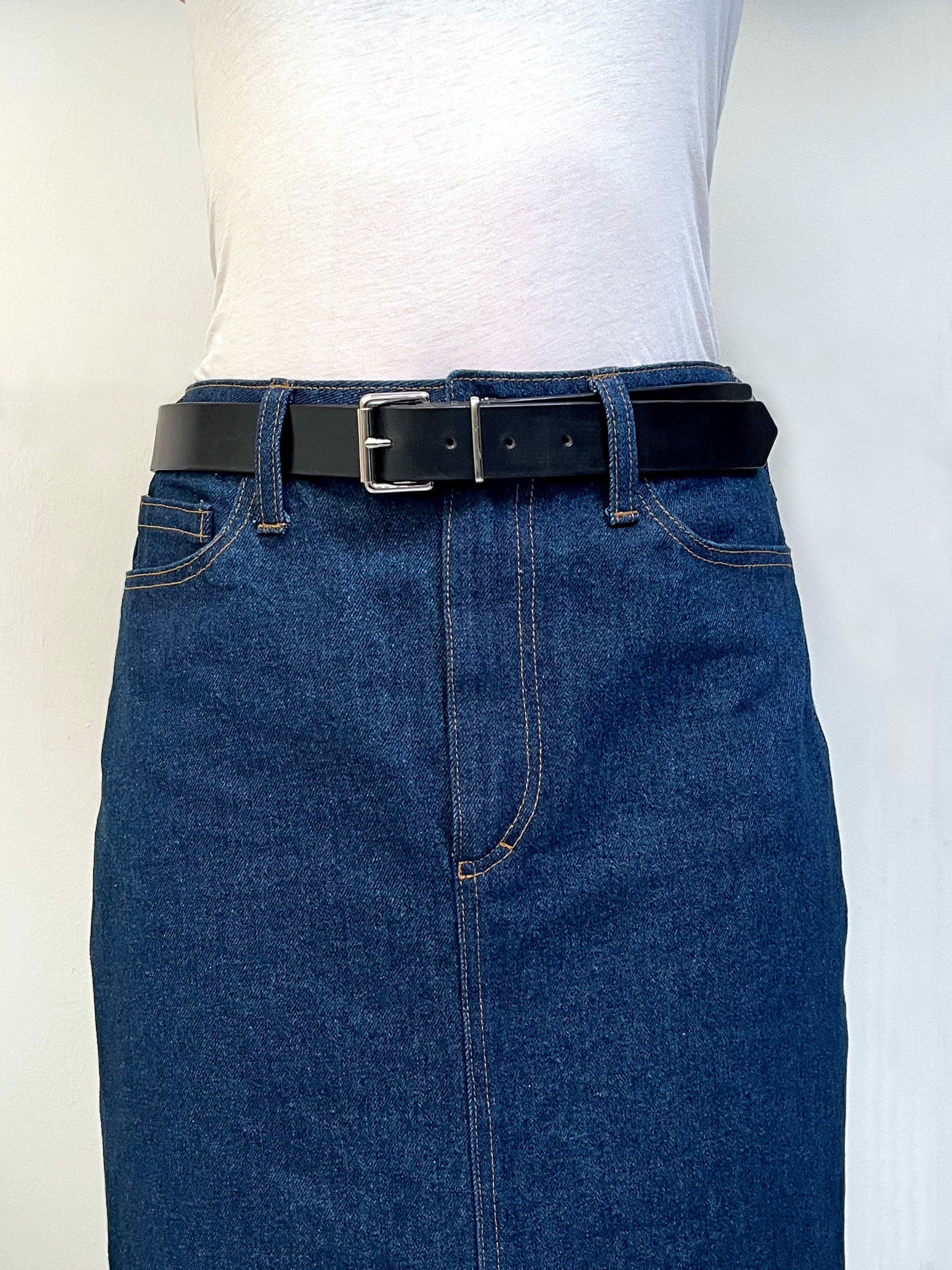 Double Buckle Leather Belt