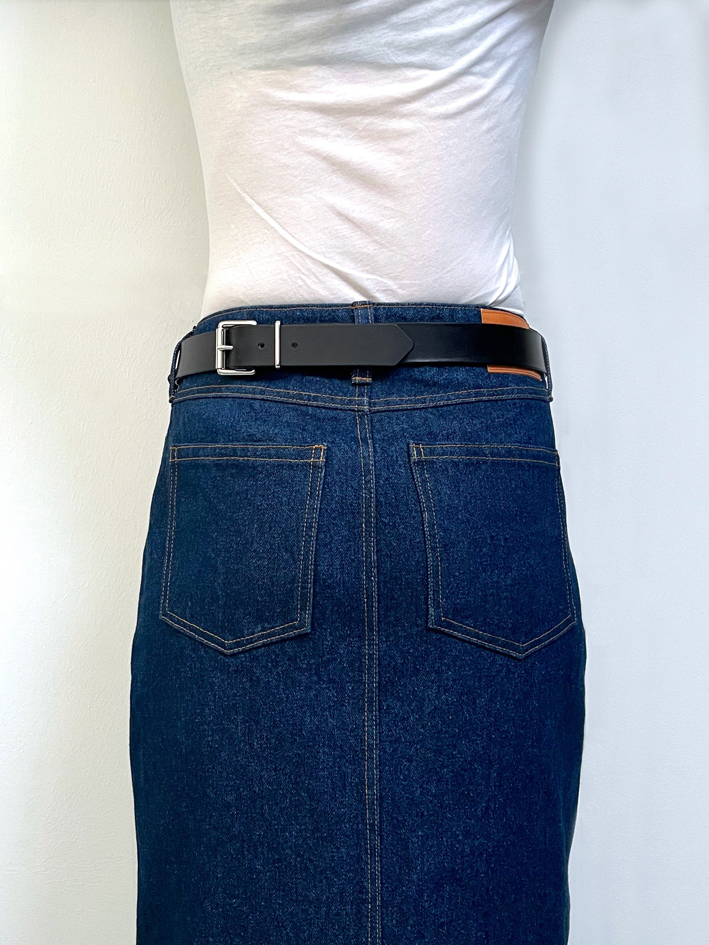 Double Buckle Leather Belt